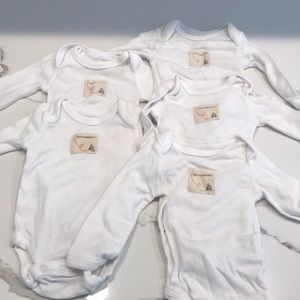 Five Burt’s Bees Preemie Onsies
